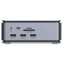 Docking station Lindy, interfete: USB-C la 6x USB-A/ 1x USB-C/1x RJ45/ 1x DisplayPort/1x HDMI/ 1x SD & 1x Micro SD/ 1x 3,5 mm/ 1